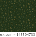 Christmas market street food festival seamless pattern square background outline doodle 143504733