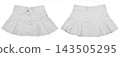White mini skirt. White color skirt isolated on white background. 143505295