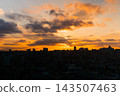 Colorful sunset sky with clouds over the city, Istanbul 143507463
