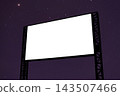 Mock up: blank white billboard and the dark sky with stars at night 143507466
