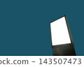 Mock up: white billboard poster, pillar against blue-green background 143507473