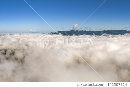 Nature landscape of Tennessee Appalachian mountains. Mountain forest with green canopies in summer rain season. Nature landscape of Tennessee Appalachian mountains. Mountain forest with green canopies in summer rain season. 143507814