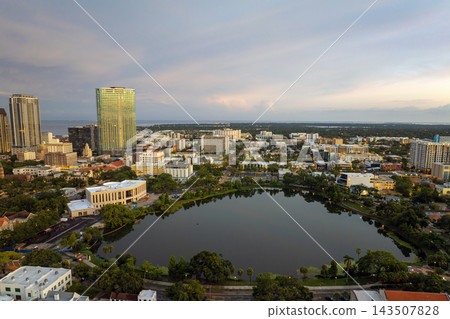 Modern skyline of downtown St Petersburg, Florida, USA. Urban view with commercial and residential towers near Tampa Bay. Modern skyline of downtown St Petersburg, Florida, USA. Urban view with commercial and residential towers near Tampa Bay. 143507828