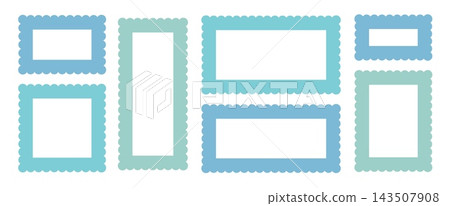 Wavy frame with scalloped edges and wavy borders. 143507908