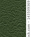Dark green crumpled paper texture background top view. Vertical sheet of creased, folded and rumpled craft paper. 143509369