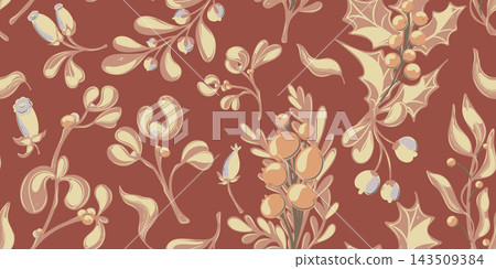seamless pattern with stylized branches 143509384