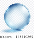 Shiny blue liquid bubble with shadow. 143510265