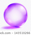Glossy purple transparent sphere with reflection. 143510266