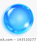 Shiny blue glossy transparent orb. 143510277