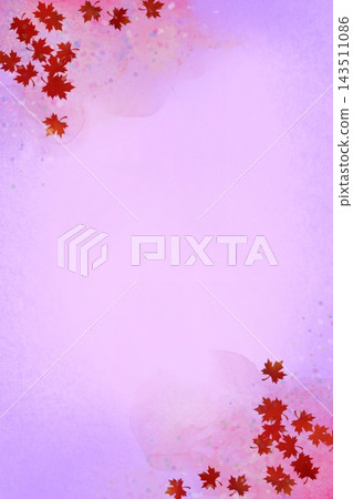 A watercolor illustration of colorful autumn leaves against a purple background. A watercolor illustration of colorful autumn leaves against a purple background. 143511086