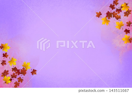 A watercolor illustration of colorful autumn leaves against a purple background. A watercolor illustration of colorful autumn leaves against a purple background. 143511087