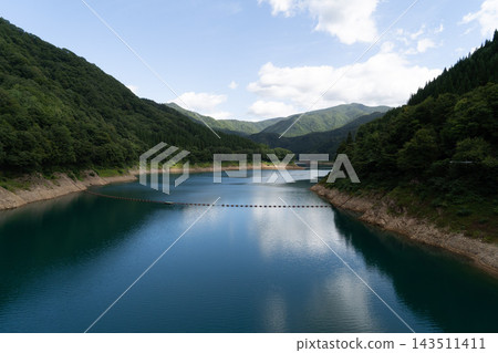 Akita Prefecture: Akiogi Lake as seen from Yoroihata Dam Akita Prefecture: Akiogi Lake as seen from Yoroihata Dam 143511411