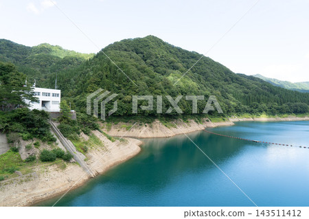Akita Prefecture: Akiogi Lake as seen from Yoroihata Dam Akita Prefecture: Akiogi Lake as seen from Yoroihata Dam 143511412