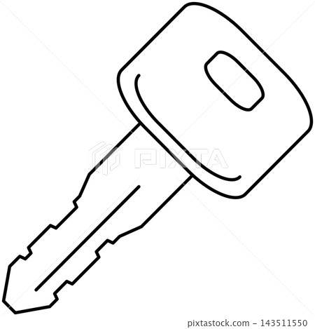 Line art style icon illustration of an ignition car key isolated on transparent background. Minimalist thin line design element clip art for vehicle access UI. Line art style icon illustration of an ignition car key isolated on transparent background. Minimalist thin line design element clip art for vehicle access UI. 143511550