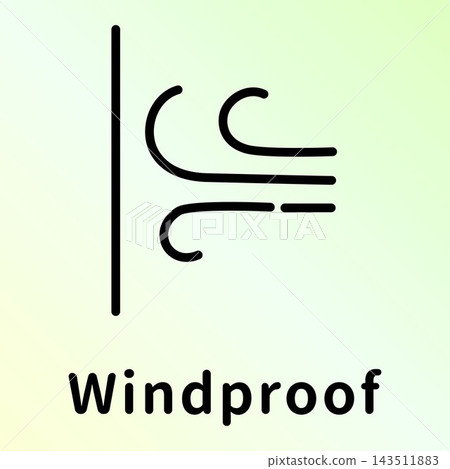 Windproof function indicator pictogram icon Windproof function indicator pictogram icon 143511883
