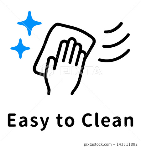 Easy to clean - Icon pictogram and text Easy to clean - Icon pictogram and text 143511892