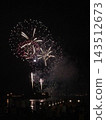 Large fireworks bloom in the summer night sky in Hakodate 143512673