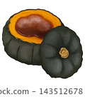 Illustration of a whole pumpkin pudding 143512678