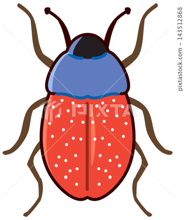 Colorful Cartoon Beetle Vector Illustration on White Background 143512868