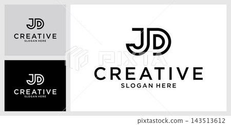 JD or DJ initial letter logo design template. JD or DJ initial letter logo design template. 143513612