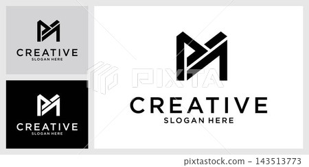 PM or MP initial letter logo design vector PM or MP initial letter logo design vector 143513773