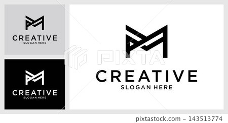 PM or MP initial letter logo design vector PM or MP initial letter logo design vector 143513774