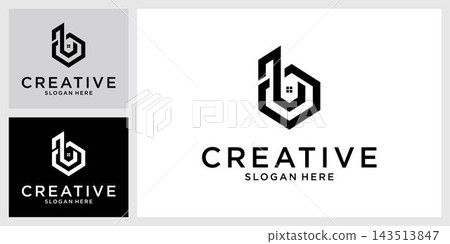 B or BB initial letter logo design vector 143513847