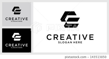 Initial letter E monogram vector logo design Initial letter E monogram vector logo design 143513850