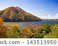 Autumn view of Lake Akimoto from the Lake Line 143513950
