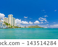 Hawaii - Waikiki townscape and Diamond Head scenery 143514284
