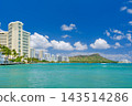 Hawaii - Waikiki townscape and Diamond Head scenery 143514286
