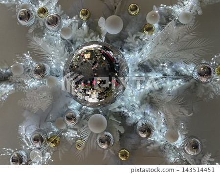 Mirror ball and silver feathers Mirror ball and silver feathers 143514451