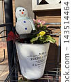 雪人與盆栽植物 143514464