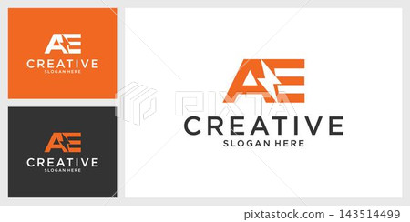 Initial AE letter logo with lightning bolt logo vector design Initial AE letter logo with lightning bolt logo vector design 143514499