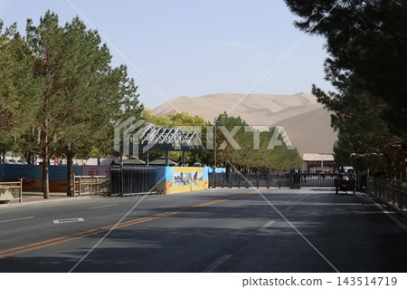 The scenery of Mingsha Mountain in Dunhuang, China The scenery of Mingsha Mountain in Dunhuang, China 143514719