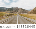 Scenic Chuysky Trakt highway leading through majestic rocky mountains 143516445