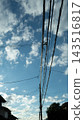 Landscape with electric wires and utility poles 143516817