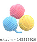 3D illustration of stylized yarn with transparent background 143516920
