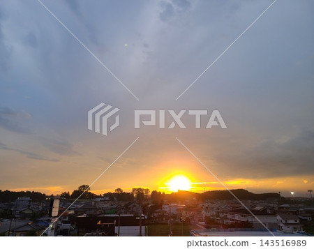 Sunset viewed from the balcony Sunset viewed from the balcony 143516989
