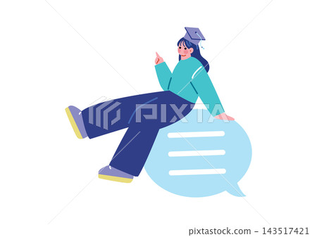 一名女學生的例證 一名女學生的例證 143517421