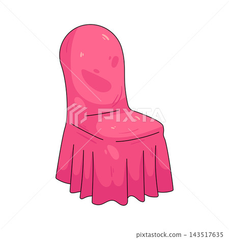 Illustration of pink banquet chair Illustration of pink banquet chair 143517635