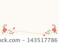 Simple Japanese-style background illustration featuring plum blossoms. 143517786