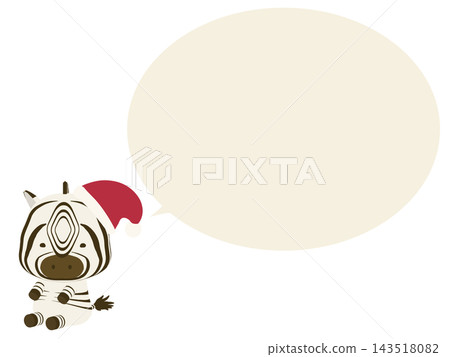戴著聖誕帽的斑馬。 （附對話框） 143518082