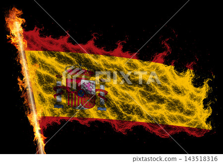 3D Flag on flames 3D Flag on flames 143518316