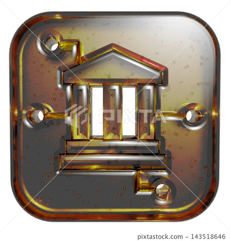 3D Jelly-Style Fintech Bank and Blockchain Circuit Icon Pictogram - Gold 3D Jelly-Style Fintech Bank and Blockchain Circuit Icon Pictogram - Gold 143518646