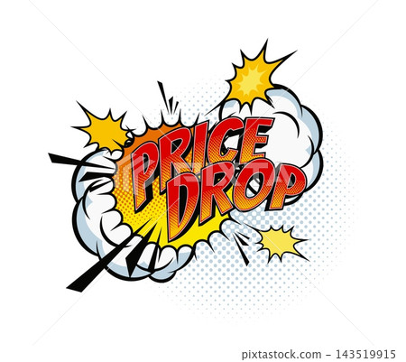 Price drop business comic pop art speech bubble 143519915