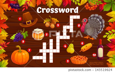 Autumn and Thanksgiving crossword quiz grid Autumn and Thanksgiving crossword quiz grid 143519924