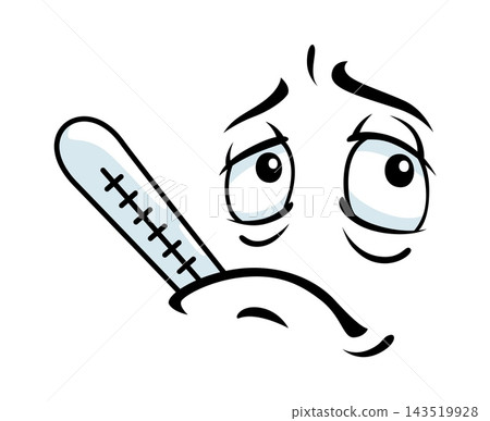 Ill sick emoji face with thermometer in mouth Ill sick emoji face with thermometer in mouth 143519928