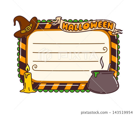 Halloween kids memo note frame for festive message Halloween kids memo note frame for festive message 143519954
