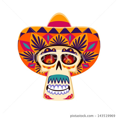 Cartoon Mexican Day of the Dead sugar skull Cartoon Mexican Day of the Dead sugar skull 143519969